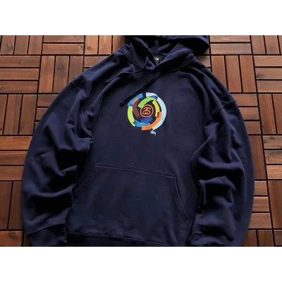 Худи Stussy Circle From Multicolor Details And Big Front Pocket "Blue" фото № 2