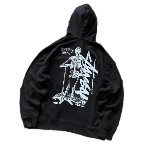 Худи Stussy Skeleton Leaning On Stick "Black"