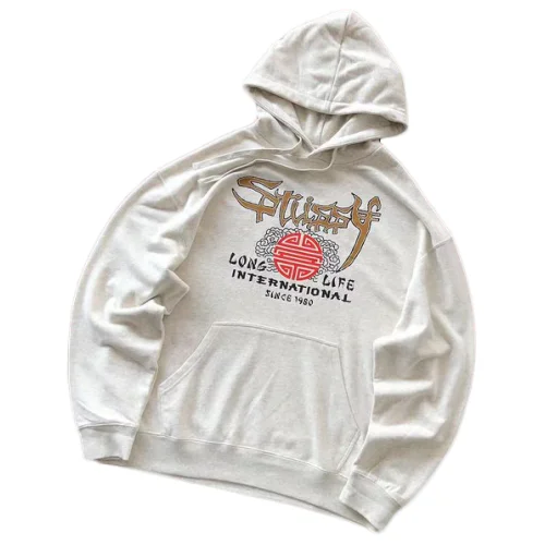 Худи Stussy Logo And Inscription In Japanese Style "White"