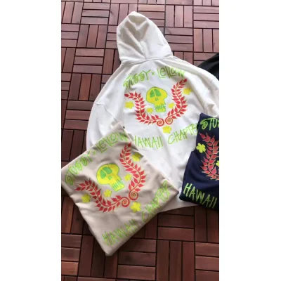 Худи Stussy Colorful Skull With Flowers "White" фото № 4