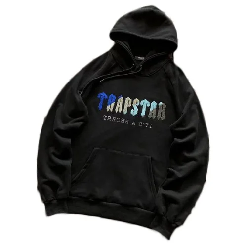 Худи Trapstar Wide Front Logo With Multicolor Details "Black"
