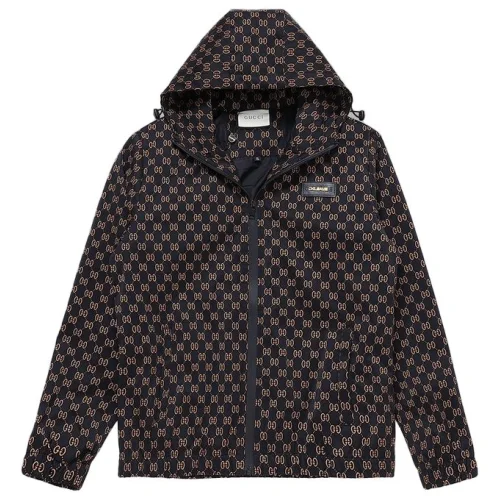 Ветровка Gucci With Print Of Many Letters G "Brown/Black"