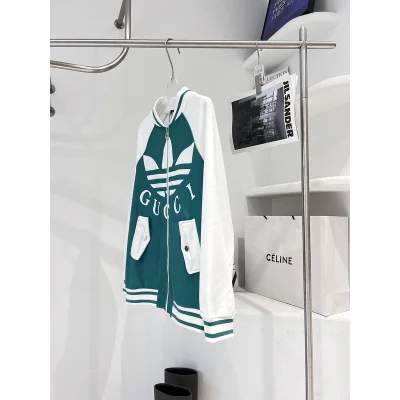 Олимпийка Gucci X Adidas Big Logo "White/Turquoise" фото № 2