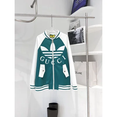 Олимпийка Gucci X Adidas Big Logo "White/Turquoise" фото № 6