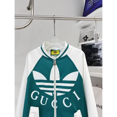 Олимпийка Gucci X Adidas Big Logo "White/Turquoise" фото № 4