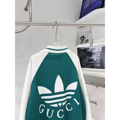 Олимпийка Gucci X Adidas Big Logo "White/Turquoise" фото № 5