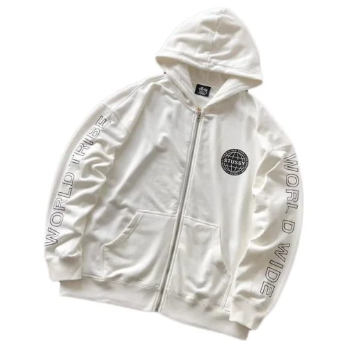 Ветровка Stussy Globus With Logo Print "White"