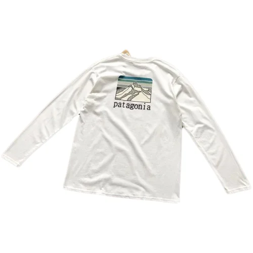 Лонгслив Patagonia Mountain Landscape Back Print "White"