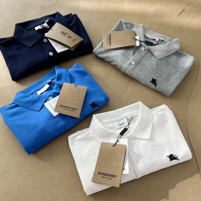 Поло Burberry With Black Logo "Blue" фото № 2