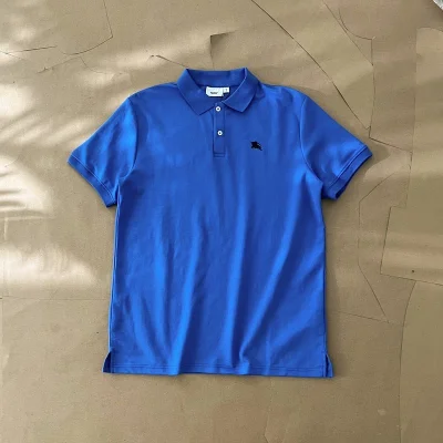 Поло Burberry With Black Logo "Blue" фото № 3