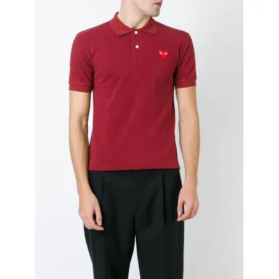 Поло Comme des Garcons Play Red Heart Eyes "Navy Red" фото № 2