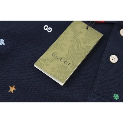 Поло Gucci Hearts Stars Flowers "Blue/Black" фото № 3