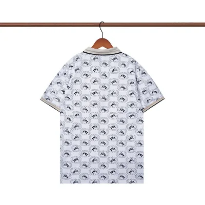 Поло Gucci Print Of Squares With An Image "White/Blue" фото № 3