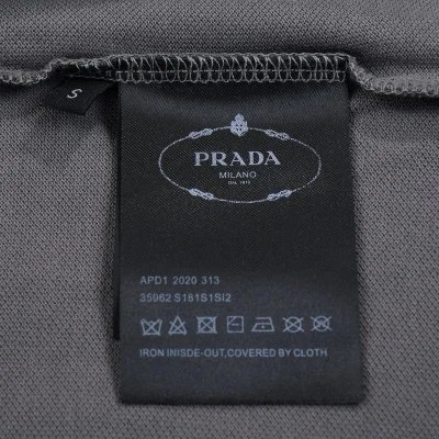 Поло Prada With Black Text Stripe "Gray" фото № 2