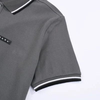 Поло Prada With Black Text Stripe "Gray" фото № 6