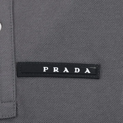 Поло Prada With Black Text Stripe "Gray" фото № 7