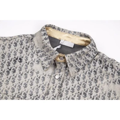 Рубашка Christian Dior Branded - With Logo "Gray/Beige" фото № 5