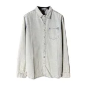 Джинсовая Рубашка Chrome Hearts With Brand Cross "White/Blue"