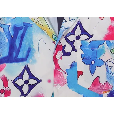 Рубашка Louis Vuitton Short Sleeve Bright Abstraction "Pink" фото № 4