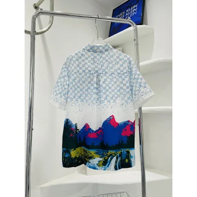 Рубашка Louis Vuitton Nature "White/Blue" фото № 2 Рубашка Louis Vuitton Nature "White/Blue" фото № 2