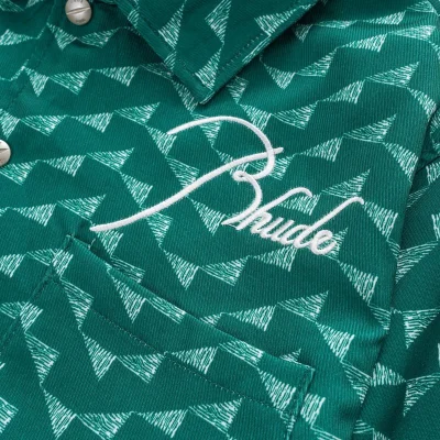 Рубашка Rhude With Print Of United Triangles "Green" фото № 5