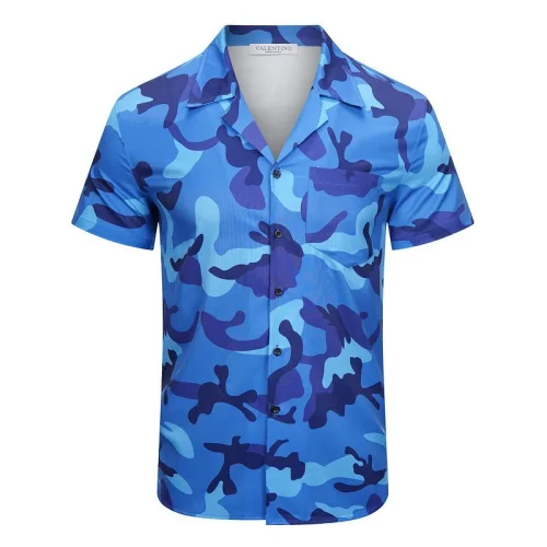 Рубашка Valentino Short Sleeves Camouflage "Blue"
