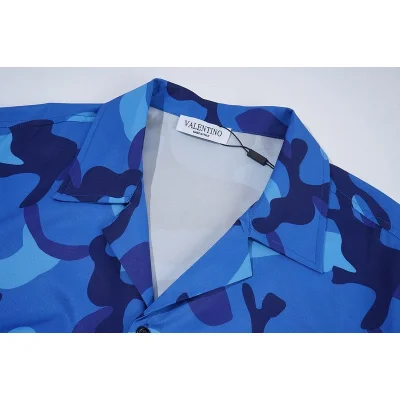Рубашка Valentino Short Sleeves Camouflage "Blue" фото № 5 Рубашка Valentino Short Sleeves Camouflage "Blue" фото № 5
