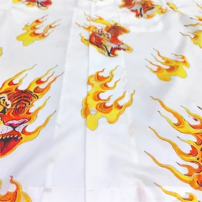 Рубашка Wacko Maria Fire Tiger "White" фото № 4