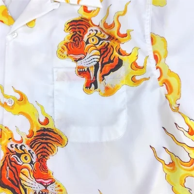 Рубашка Wacko Maria Fire Tiger "White" фото № 6