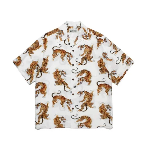 Рубашка Wacko Maria Aggressive Tiger "White"
