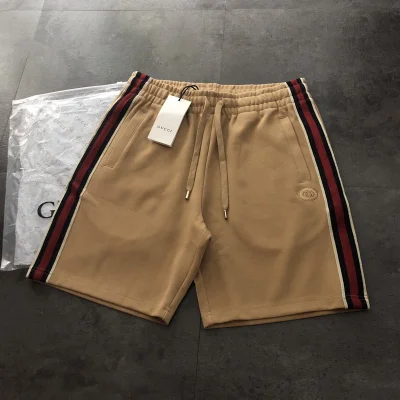 Шорты Gucci Green Stripe And Small Logo "Brown" фото № 6