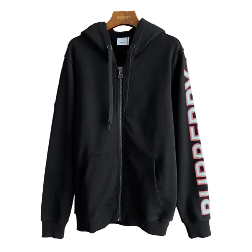 Худи Burberry White Logo On Side Gray And Red Outline "Black"