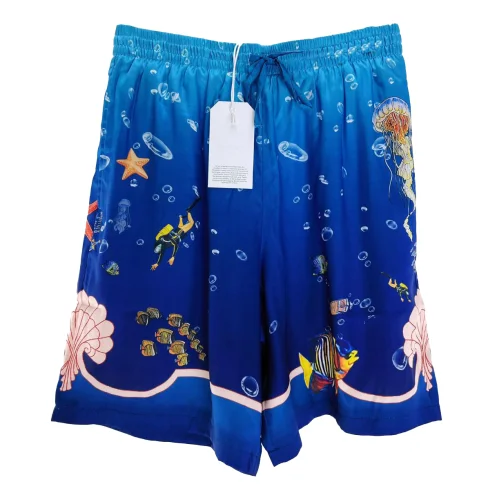Шорты Casablanca Dark Seabed Aqualunger Print "Blue"