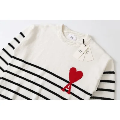 Свитер Amiri Striped With Red Logo "White" фото № 8