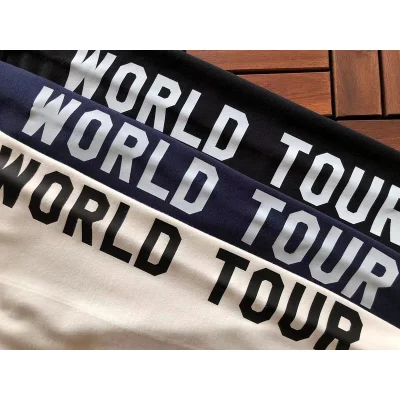 Свитшот Stussy Sleeves Decorated By Inscription World Tour "Blue" фото № 5