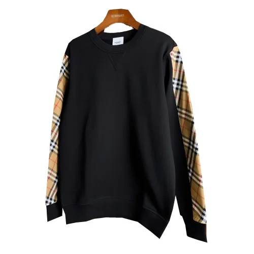 Свитшот Burberry Checked Print On The Sleeves Diagonal Lines "Black"