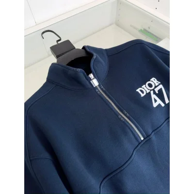 Свитшот Christian Dior Frontside White Logo Dior 47 "Blue" фото № 3