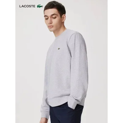 Свитшот Lacoste Plain With Small Front Logo "Gray" фото № 5