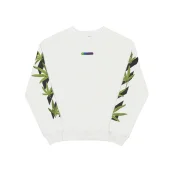 Свитшот OFF-White Diagonal Arrows Hemp Leaves "White"