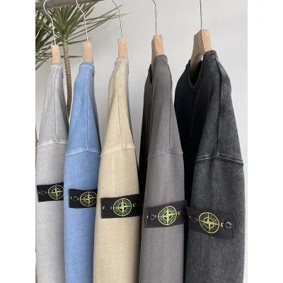 Свитшот Stone Island With A Black Stripe-Logo "Beige/Gray" фото № 3