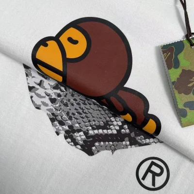 Футболка A Bathing Ape Sleeping Monkey "White" фото № 7