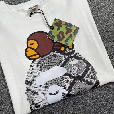 Футболка A Bathing Ape Sleeping Monkey "White" фото № 8