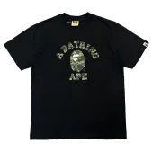 Футболка A Bathing Ape Camouflage Logo "Black"
