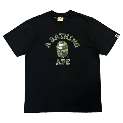 Футболка A Bathing Ape Camouflage Logo "Black"