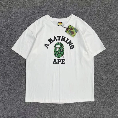 Футболка A Bathing Ape Green Monkey "White" фото № 2