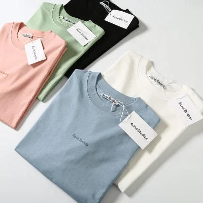 Футболка Acne Studios In The Usual Style With Logo "Blue" фото № 3