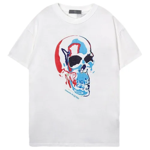 Футболка Alexander Mcqueen Multicolor Skull Print "White"