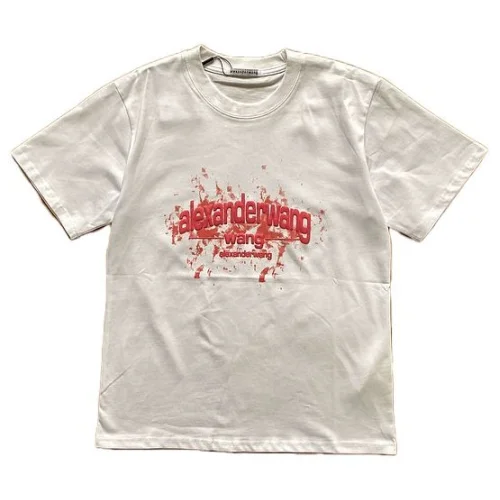 Футболка Alexander Wang Logo In Splashes Of Paint "White"