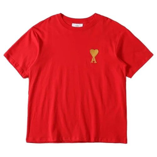 Футболка Amiri Yellow Heart Logo "Red"