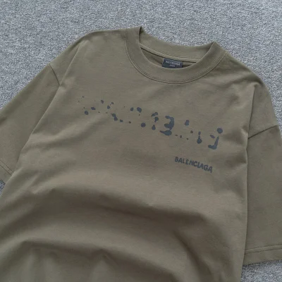Футболка Balenciaga Logo Imprint "Brown/Gray" фото № 2
